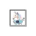Picture of Blue Floral Unicorn _GroupedProduct_Square_Mini_ _GroupedProduct_Square_Canvas_Framed_