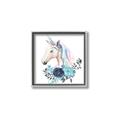 Picture of Blue Floral Unicorn _GroupedProduct_Square_Mini_ _GroupedProduct_Square_Canvas_Framed_