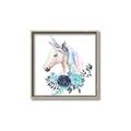 Picture of Blue Floral Unicorn _GroupedProduct_Square_Mini_ _GroupedProduct_Square_Canvas_Framed_