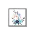 Picture of Blue Floral Unicorn _GroupedProduct_Square_Mini_ _GroupedProduct_Square_Canvas_Framed_