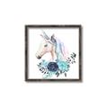 Picture of Blue Floral Unicorn _GroupedProduct_Square_Mini_ _GroupedProduct_Square_Canvas_Framed_