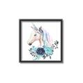 Picture of Blue Floral Unicorn _GroupedProduct_Square_Mini_ _GroupedProduct_Square_Canvas_Framed_