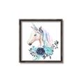 Picture of Blue Floral Unicorn _GroupedProduct_Square_Mini_ _GroupedProduct_Square_Canvas_Framed_