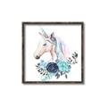 Picture of Blue Floral Unicorn _GroupedProduct_Square_Mini_ _GroupedProduct_Square_Canvas_Framed_
