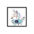 Picture of Blue Floral Unicorn _GroupedProduct_Square_Mini_ _GroupedProduct_Square_Canvas_Framed_
