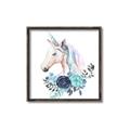 Picture of Blue Floral Unicorn _GroupedProduct_Square_Mini_ _GroupedProduct_Square_Canvas_Framed_