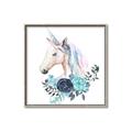 Picture of Blue Floral Unicorn _GroupedProduct_Square_Mini_ _GroupedProduct_Square_Canvas_Framed_