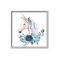 Picture of Blue Floral Unicorn _GroupedProduct_Square_Mini_ _GroupedProduct_Square_Canvas_Framed_