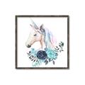 Picture of Blue Floral Unicorn _GroupedProduct_Square_Mini_ _GroupedProduct_Square_Canvas_Framed_