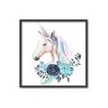 Picture of Blue Floral Unicorn _GroupedProduct_Square_Mini_ _GroupedProduct_Square_Canvas_Framed_