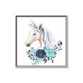 Picture of Blue Floral Unicorn _GroupedProduct_Square_Mini_ _GroupedProduct_Square_Canvas_Framed_