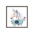 Picture of Blue Floral Unicorn _GroupedProduct_Square_Mini_ _GroupedProduct_Square_Canvas_Framed_