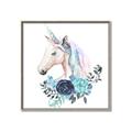 Picture of Blue Floral Unicorn _GroupedProduct_Square_Mini_ _GroupedProduct_Square_Canvas_Framed_
