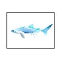 Picture of Blue Splash Shark III _GroupedProduct_Rectangle_Landscape_Mini_ _GroupedProduct_Rectangle_Landscape_Canvas_Framed_