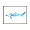 Picture of Blue Splash Shark III _GroupedProduct_Rectangle_Landscape_Mini_ _GroupedProduct_Rectangle_Landscape_Canvas_Framed_