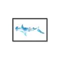 Picture of Blue Splash Shark IV _GroupedProduct_Rectangle_Landscape_Mini_ _GroupedProduct_Rectangle_Landscape_Canvas_Framed_