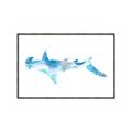Picture of Blue Splash Shark IV _GroupedProduct_Rectangle_Landscape_Mini_ _GroupedProduct_Rectangle_Landscape_Canvas_Framed_