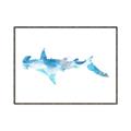 Picture of Blue Splash Shark IV _GroupedProduct_Rectangle_Landscape_Mini_ _GroupedProduct_Rectangle_Landscape_Canvas_Framed_