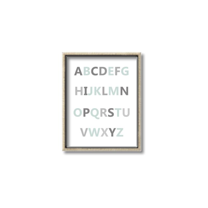 Picture of Mint Alphabet I _GroupedProduct_Rectangle_Portrait_Mini_ _GroupedProduct_Rectangle_Portrait_Canvas_Framed_