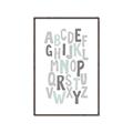 Picture of Mint Alphabet II _GroupedProduct_Rectangle_Portrait_Mini_ _GroupedProduct_Rectangle_Portrait_Canvas_Framed_