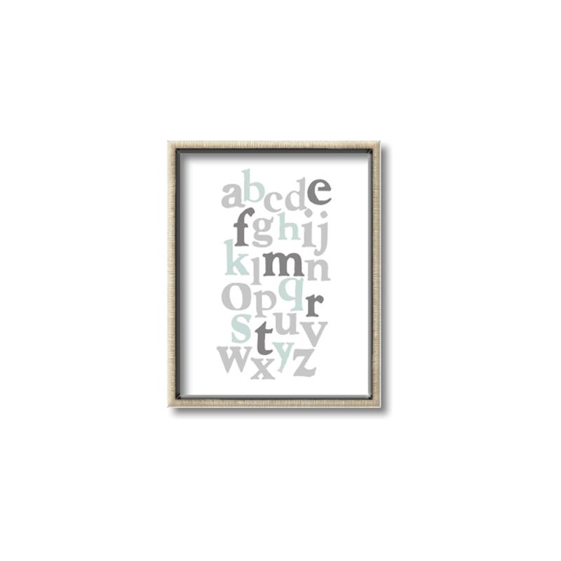 Picture of Mint Alphabet III _GroupedProduct_Rectangle_Portrait_Mini_ _GroupedProduct_Rectangle_Portrait_Canvas_Framed_