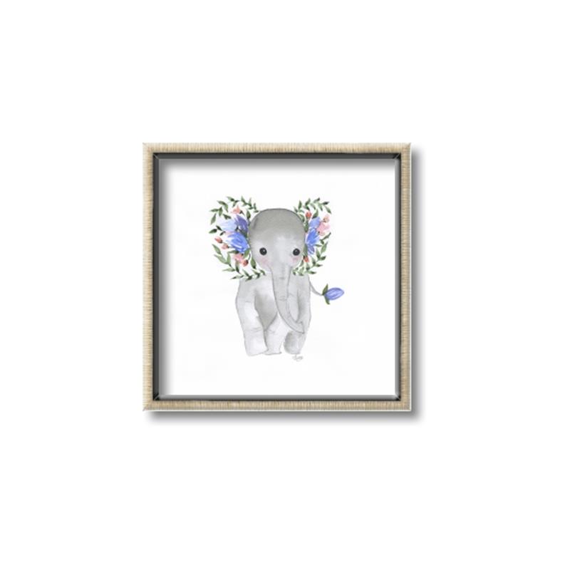 Picture of Baby Floral Elephant _GroupedProduct_Square_Mini_ _GroupedProduct_Square_Canvas_Framed_