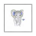 Picture of Baby Floral Elephant _GroupedProduct_Square_Mini_ _GroupedProduct_Square_Canvas_Framed_
