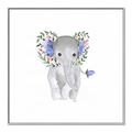 Picture of Baby Floral Elephant _GroupedProduct_Square_Mini_ _GroupedProduct_Square_Canvas_Framed_