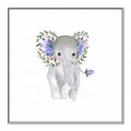 Picture of Baby Floral Elephant _GroupedProduct_Square_Mini_ _GroupedProduct_Square_Canvas_Framed_