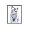 Picture of White Tiger Cub _GroupedProduct_Rectangle_Portrait_Mini_ _GroupedProduct_Rectangle_Portrait_Canvas_Framed_