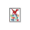 Picture of Brush Your Teeth Red Dino _GroupedProduct_Rectangle_Portrait_Mini_ _GroupedProduct_Rectangle_Portrait_Canvas_Framed_