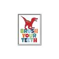 Picture of Brush Your Teeth Red Dino _GroupedProduct_Rectangle_Portrait_Mini_ _GroupedProduct_Rectangle_Portrait_Canvas_Framed_
