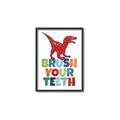 Picture of Brush Your Teeth Red Dino _GroupedProduct_Rectangle_Portrait_Mini_ _GroupedProduct_Rectangle_Portrait_Canvas_Framed_
