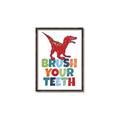 Picture of Brush Your Teeth Red Dino _GroupedProduct_Rectangle_Portrait_Mini_ _GroupedProduct_Rectangle_Portrait_Canvas_Framed_