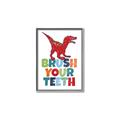 Picture of Brush Your Teeth Red Dino _GroupedProduct_Rectangle_Portrait_Mini_ _GroupedProduct_Rectangle_Portrait_Canvas_Framed_