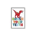 Picture of Brush Your Teeth Red Dino _GroupedProduct_Rectangle_Portrait_Mini_ _GroupedProduct_Rectangle_Portrait_Canvas_Framed_