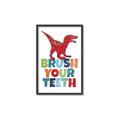 Picture of Brush Your Teeth Red Dino _GroupedProduct_Rectangle_Portrait_Mini_ _GroupedProduct_Rectangle_Portrait_Canvas_Framed_