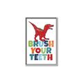 Picture of Brush Your Teeth Red Dino _GroupedProduct_Rectangle_Portrait_Mini_ _GroupedProduct_Rectangle_Portrait_Canvas_Framed_