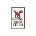 Picture of Brush Your Teeth Red Dino _GroupedProduct_Rectangle_Portrait_Mini_ _GroupedProduct_Rectangle_Portrait_Canvas_Framed_