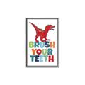 Picture of Brush Your Teeth Red Dino _GroupedProduct_Rectangle_Portrait_Mini_ _GroupedProduct_Rectangle_Portrait_Canvas_Framed_