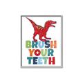 Picture of Brush Your Teeth Red Dino _GroupedProduct_Rectangle_Portrait_Mini_ _GroupedProduct_Rectangle_Portrait_Canvas_Framed_