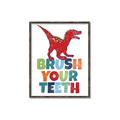 Picture of Brush Your Teeth Red Dino _GroupedProduct_Rectangle_Portrait_Mini_ _GroupedProduct_Rectangle_Portrait_Canvas_Framed_