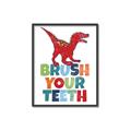Picture of Brush Your Teeth Red Dino _GroupedProduct_Rectangle_Portrait_Mini_ _GroupedProduct_Rectangle_Portrait_Canvas_Framed_