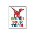 Picture of Brush Your Teeth Red Dino _GroupedProduct_Rectangle_Portrait_Mini_ _GroupedProduct_Rectangle_Portrait_Canvas_Framed_