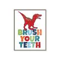 Picture of Brush Your Teeth Red Dino _GroupedProduct_Rectangle_Portrait_Mini_ _GroupedProduct_Rectangle_Portrait_Canvas_Framed_