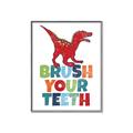 Picture of Brush Your Teeth Red Dino _GroupedProduct_Rectangle_Portrait_Mini_ _GroupedProduct_Rectangle_Portrait_Canvas_Framed_