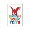 Picture of Brush Your Teeth Red Dino _GroupedProduct_Rectangle_Portrait_Mini_ _GroupedProduct_Rectangle_Portrait_Canvas_Framed_