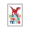 Picture of Brush Your Teeth Red Dino _GroupedProduct_Rectangle_Portrait_Mini_ _GroupedProduct_Rectangle_Portrait_Canvas_Framed_