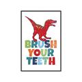 Picture of Brush Your Teeth Red Dino _GroupedProduct_Rectangle_Portrait_Mini_ _GroupedProduct_Rectangle_Portrait_Canvas_Framed_