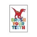 Picture of Brush Your Teeth Red Dino _GroupedProduct_Rectangle_Portrait_Mini_ _GroupedProduct_Rectangle_Portrait_Canvas_Framed_